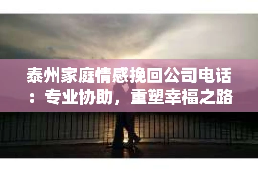 泰州家庭情感挽回公司电话：专业协助，重塑幸福之路