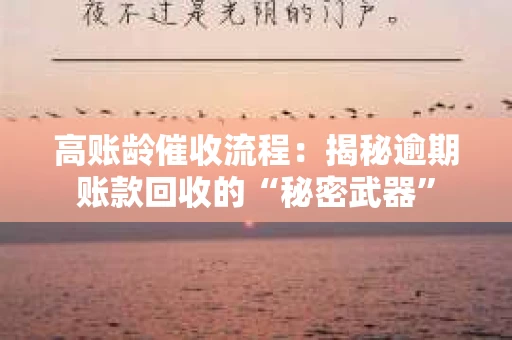 高账龄催收流程：揭秘逾期账款回收的“秘密武器”