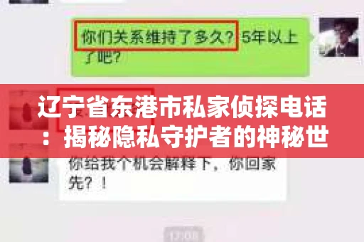 辽宁省东港市私家侦探电话：揭秘隐私守护者的神秘世界
