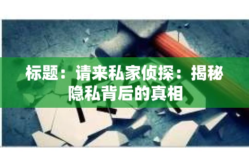 标题：请来私家侦探：揭秘隐私背后的真相