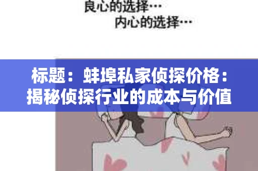 标题：蚌埠私家侦探价格：揭秘侦探行业的成本与价值