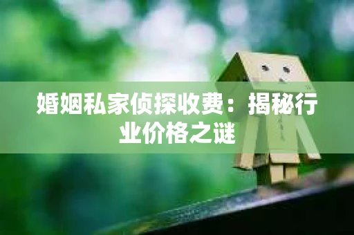 婚姻私家侦探收费：揭秘行业价格之谜
