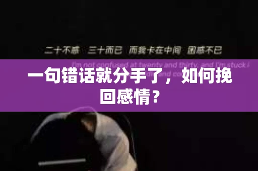 一句错话就分手了，如何挽回感情？
