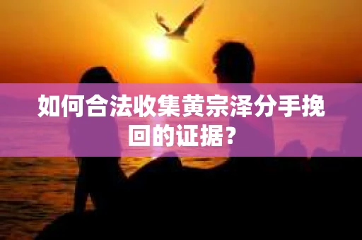 如何合法收集黄宗泽分手挽回的证据？