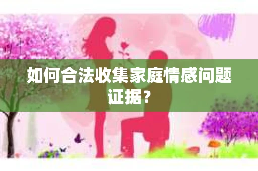 如何合法收集家庭情感问题证据？